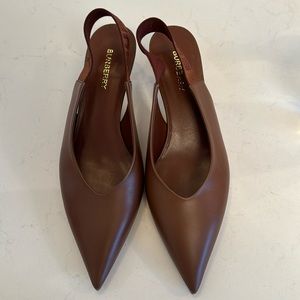 Brown Burberry heels. Only worn once! Size 8.